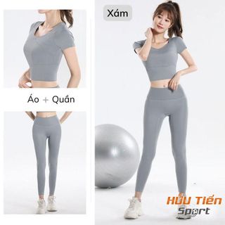 Bộ Quần Áo Tập Gym Nữ BTG01, Set Đồ Thun Tập Thể Thao, Yoga, Aerobic Ôm Body Tôn Dáng Co Giãn 4 Chiều Lưng Cao Có Mút Sport Tập Thể Dục Chạy Bộ