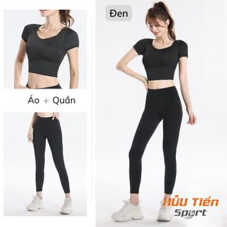 Bộ Quần Áo Tập Gym Nữ BTG01, Set Đồ Thun Tập Thể Thao, Yoga, Aerobic Ôm Body Tôn Dáng Co Giãn 4 Chiều Lưng Cao Có Mút Sport Tập Thể Dục Chạy Bộ