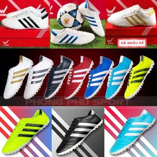 Giày 3 sọc đá banh sân cỏ nhân tạo giá rẻ dành cho nam nữ thể thao bóng đá Wika Sport Giày Đá Bóng