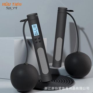 Dây Nhảy Điện Tử Cán Trụ Cao Cấp Có Đếm Số Vòng, Dây Nhảy Không Dây Có Bóng Luyện Thể Lực