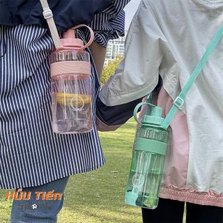 Bình Nước Nhựa Thể Thao, Bình Đựng Nước Tập Gym, Yoga 600ML - 2 Lít Tặng Kèm Dây Đeo Và Ống Hút Cao Cấp