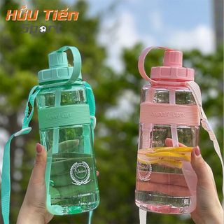 Bình Nước Nhựa Thể Thao, Bình Đựng Nước Tập Gym, Yoga 600ML - 2 Lít Tặng Kèm Dây Đeo Và Ống Hút Cao Cấp