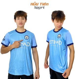 Quần Áo Bóng Đá, Đồ Đá Banh Manchester City, Vải Thun Lạnh Không Nhăn Không Xù Lông Thể Thao