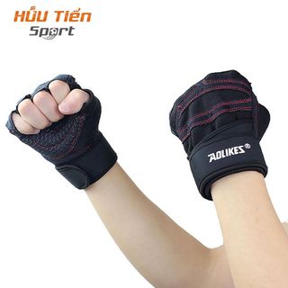 Găng Tay Tập Gym Nam Nữ Có Đai Cuốn, Bao Tay Gánh Tạ Tập Tạ Thể Hình Thể Thao Xà Đơn Cao Cấp Aolikes AL109 Chống Trơn Chống Trơn Trượt