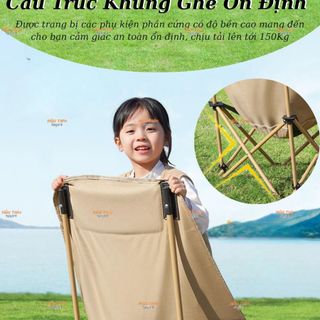 Ghế Xếp Lưng Cao Có Gối Tựa Gập Gọn, Điều Chỉnh Góc Ngả, Dã Ngoại, Câu Cá , Không Kèm Đồ Gác Chân