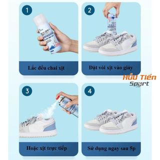 Bình Xịt Khử Mùi Giày 260ml Công Nghệ Bạc AG+, Chống Hôi Chân, Ngăn Mồ Hôi, Diệt Khuẩn, Hiệu Quả Đến 24h
