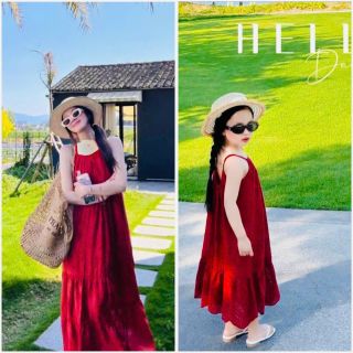 Maxi mẹ và bé - Váy maxi 2 dây dáng suông mềm diện mùa hè cho mẹ và bé