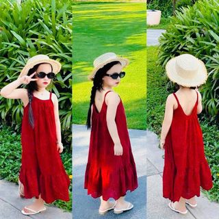 Maxi mẹ và bé - Váy maxi 2 dây dáng suông mềm diện mùa hè cho mẹ và bé