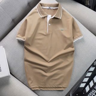 Áo thun cổ bẻ xuất khẩu logo thêu