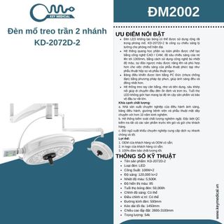 Đèn mổ treo trần 2 nhánh KD-2072D-2