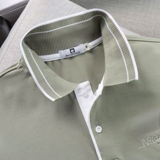 Áo thun cổ bẻ xuất khẩu logo thêu