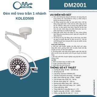 Đèn mổ treo trần 1 nhánh KDLED500