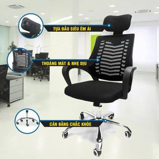 Ghế Xoay Văn Phòng Chân Xoay ADTD03 Tựa Cổ