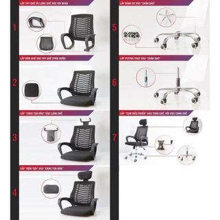 Ghế Xoay Văn Phòng Chân Xoay ADTD03 Tựa Cổ