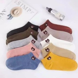 Combo 10 đôi tất gấu brow sợi coton,nhiều màu, chống hôi chân, thoải mái, thời trang - Bao 10 đôi tất giá sỉ