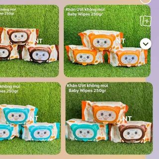 Khăn Ướt không mùi Gấu Baby Wipes 250gr