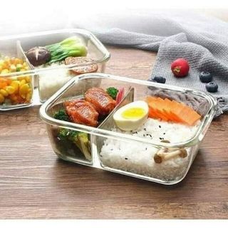 Hộp thuỷ tinh chịu nhiệt 1 lít - 2 ngăn