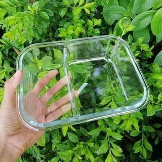 Hộp thuỷ tinh chịu nhiệt 1 lít - 2 ngăn