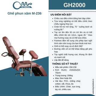 Ghế phun xăm M-236