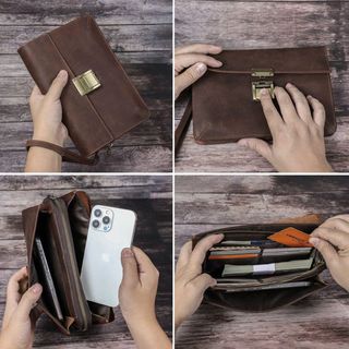 Ví cầm tay nam da bò thật MC1025