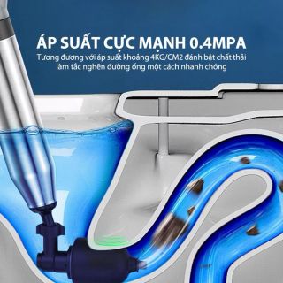 Dụng cụ Thông Tắc Bồn Cầu,Dụng Cụ Thông Bồn Rửa Mặt, Bồn Tắm, Cây Thông Bồn Cầu Nén KHÍ(tay ngang)