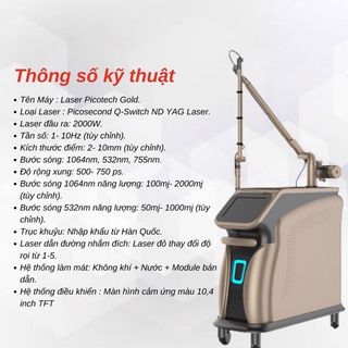 Máy laser trị nám, sắc tố trục khuỷu PICO GOLD