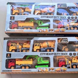 Set 6 xe đồ chơi cho bé xe công trình SIZE ĐẠI
