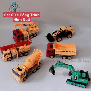 Set 6 xe đồ chơi cho bé xe công trình SIZE ĐẠI