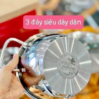 Bộ 3 nồi inox 3 đáy nắp kính Fivestar