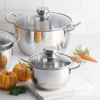 Bộ 3 nồi inox 3 đáy nắp kính Fivestar