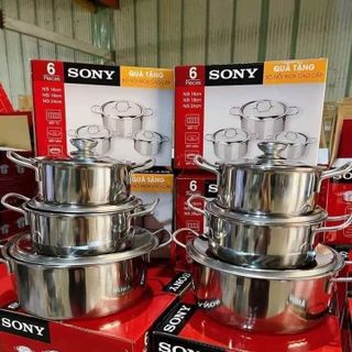 Bộ nồi Inox Sony 3 món cao cấp