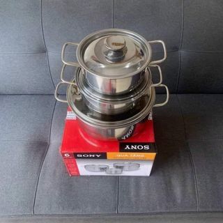 Bộ nồi Inox Sony 3 món cao cấp