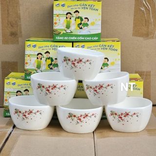 CHÉN SỨ GỐM HOA ĐÀO