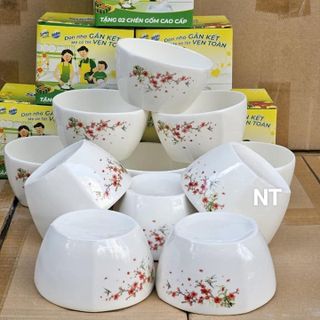 CHÉN SỨ GỐM HOA ĐÀO