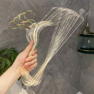 ( bộ 10 ) Móc treo quần áo TRONG SUỐT KIM TUYẾN đồ lót mắc áo kim tuyến chống trượt xoay 360 độ đa năng