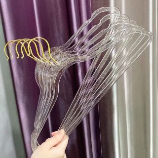 ( bộ 10 ) Móc treo quần áo TRONG SUỐT KIM TUYẾN đồ lót mắc áo kim tuyến chống trượt xoay 360 độ đa năng