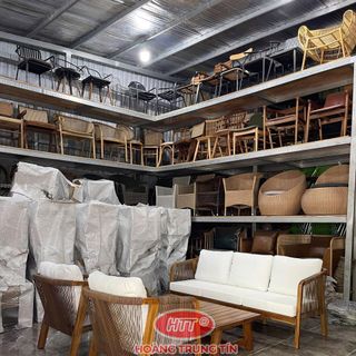 Sofa gổ Teak đan sợi nhựa giả mây