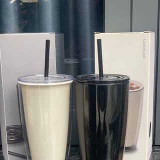 Ly nhựa 2 lớp kèm ống hút và cọ vệ sinh locknlock - 750ml