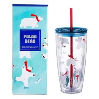 Ly nhựa 2 lớp kèm ống hút và cọ vệ sinh locknlock - 750ml