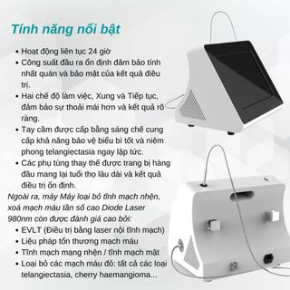 Máy loại bỏ tĩnh mạch, xoá mạch máu Diode Laser 980nm VR 2016