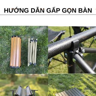 Bàn Gấp Gọn Dã Ngoại Camping Siêu Nhẹ, Bàn Xếp Gọn Du Lịch Picnic, Bàn Trà Mini Ngoài Trời Tiện Lợi Nhỏ Gọn