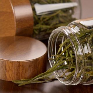 Vỏ Lọ đóng chai thủy tinh nắp gỗ cấp thực phẩm có hàm lượng boron cao  Hộp quà tặng cao cấp trà và dendrobium, 50ml 60ml 80ml ( IN ĐIÊU KHẮC LOGO THEO YÊU CẦU )