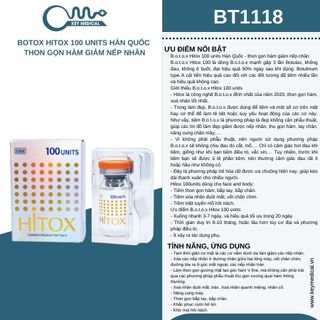 B.o. t.o.x HITOX 100 Units Hàn Quốc - Giảm nếp nhăn, thon gọn hàm