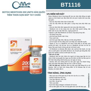 B.o. t.o.x MEDITOXIN 200 Units Hàn Quốc - Tiêm thon gọn bắp tay, chân
