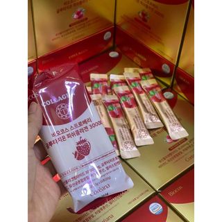 Bột Uống Collagen - Biocos Strawberry Glutathione Fish Collagen (Hộp 60 gói)