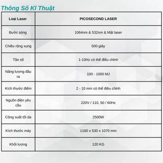 Máy xoá xăm, trị nám công nghệ Picosecond tay cầm hàn quốc 7 đốt - SP1201