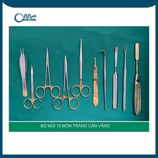 Bộ dụng cụ phẫu thuật nâng mũi (cán vàng)