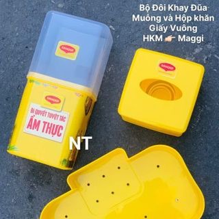 Bộ ống đũa + hộp đựng giấy + khay để gia vị