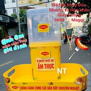 Bộ ống đũa + hộp đựng giấy + khay để gia vị