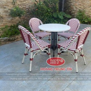 Ghế cafe ngoài trời cao cấp Nhựa Giả Mây